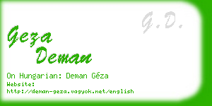 geza deman business card